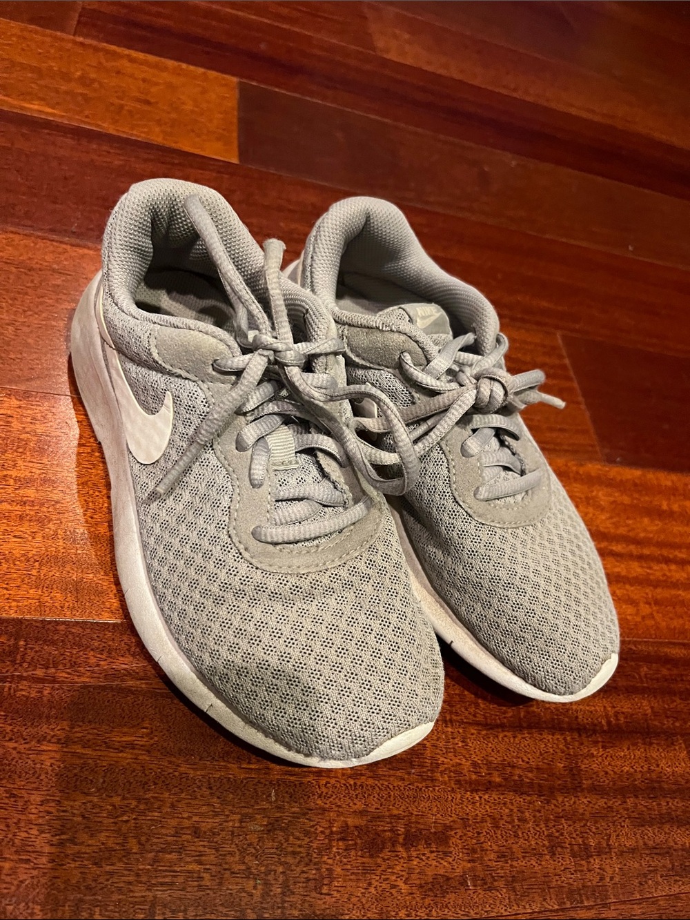 Boy Or Girl Nike Kids Gray Mesh Lace-Up Sneakers